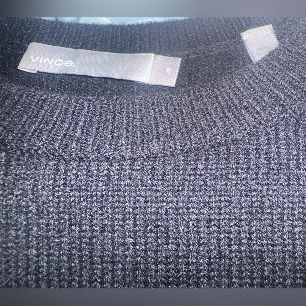 Vince cashmere long sweater, 3/4 sleeves, black. Never worn or laundered.